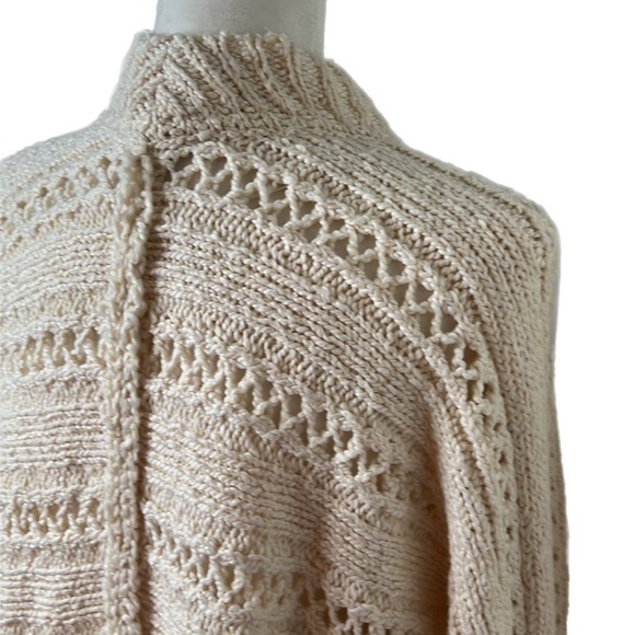 NWOT Free People - Cable Stitch Cardigan Button Front Cream Pockets Size Small - Picture 6 of 13